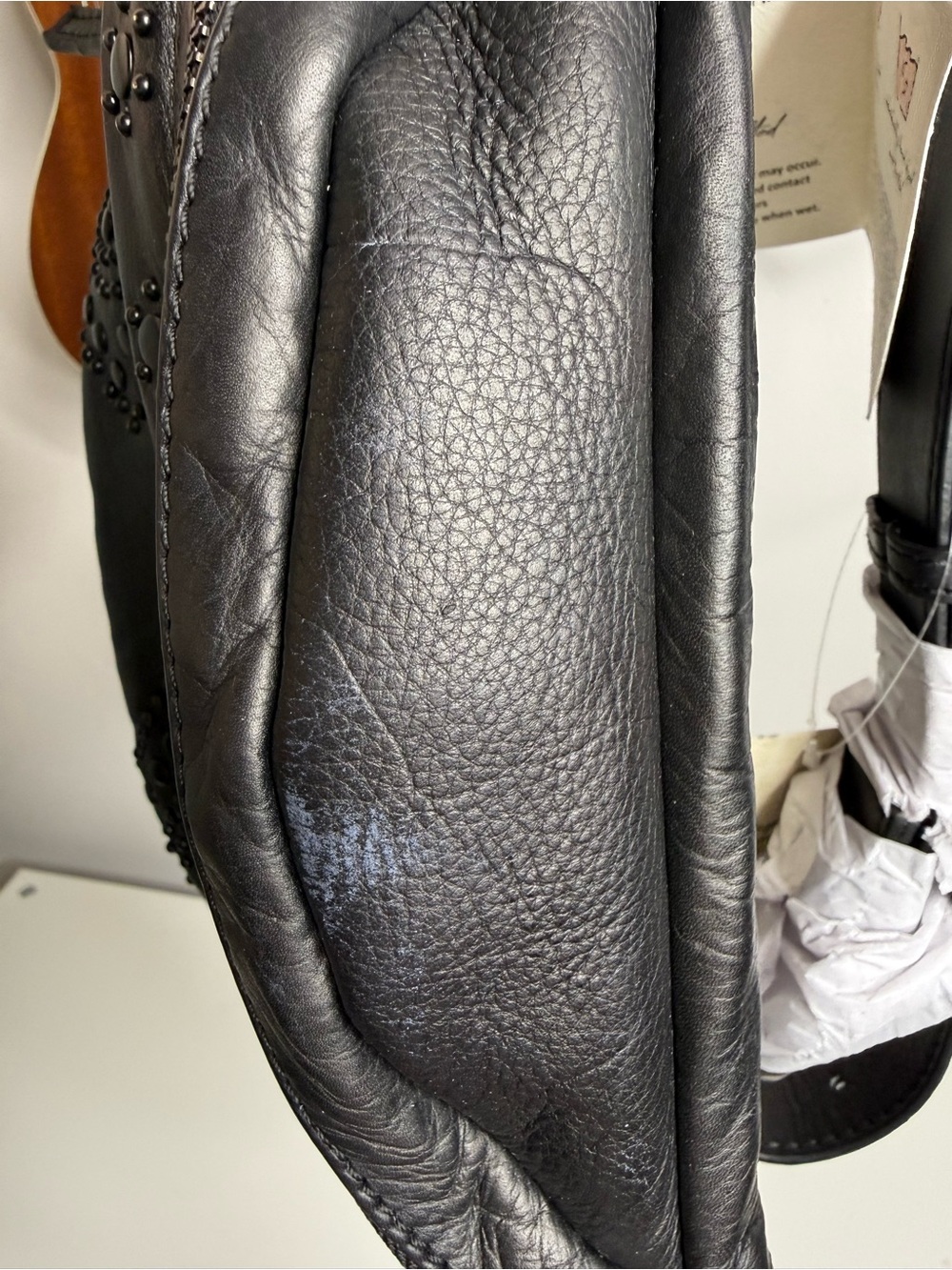 Free People Ana Adorned Sling Bag Black Leather Studded NWT $98 - Picture 7 of 7